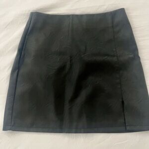 Top shop black leather mini skirt